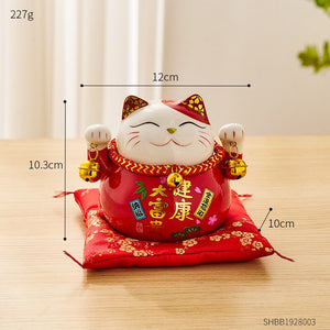 Creative Room Ceramic Maneki Neko Piggy Bank Japanese Lucky Cat Feng Shui Home Fortune Money Box Living Room Decoration Gifts acacuss