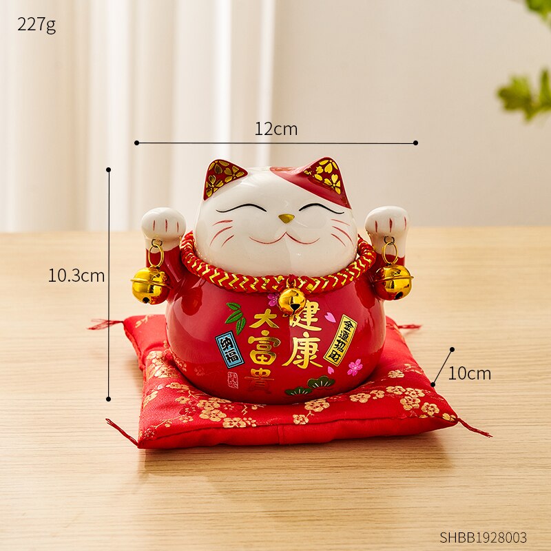 Creative Room Ceramic Maneki Neko Piggy Bank Japanese Lucky Cat Feng Shui Home Fortune Money Box Living Room Decoration Gifts acacuss