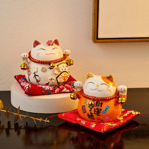 Creative Room Ceramic Maneki Neko Piggy Bank Japanese Lucky Cat Feng Shui Home Fortune Money Box Living Room Decoration Gifts acacuss