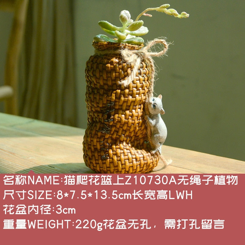Creative Simulation Animal Decorations For Home Chicken Animal Flowerpot Succulent Plant Balcony Ornament Office Desktop Gifts acacuss