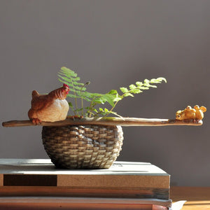 Creative Simulation Animal Decorations For Home Chicken Animal Flowerpot Succulent Plant Balcony Ornament Office Desktop Gifts acacuss