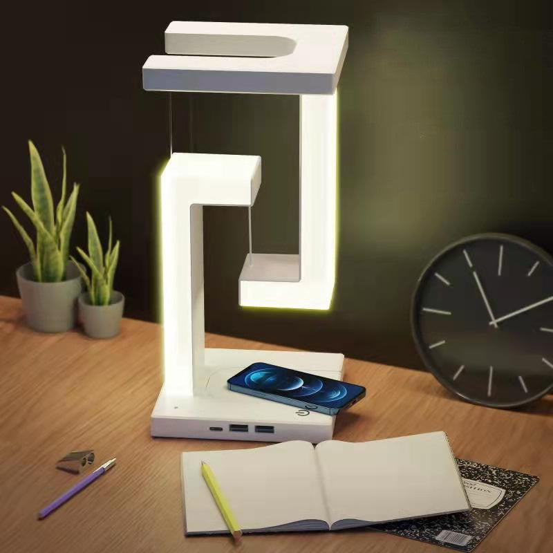 Creative Smartphone Wireless Charging Suspension Table Lamp Balance Lamp Floating For Home Bedroom acacuss