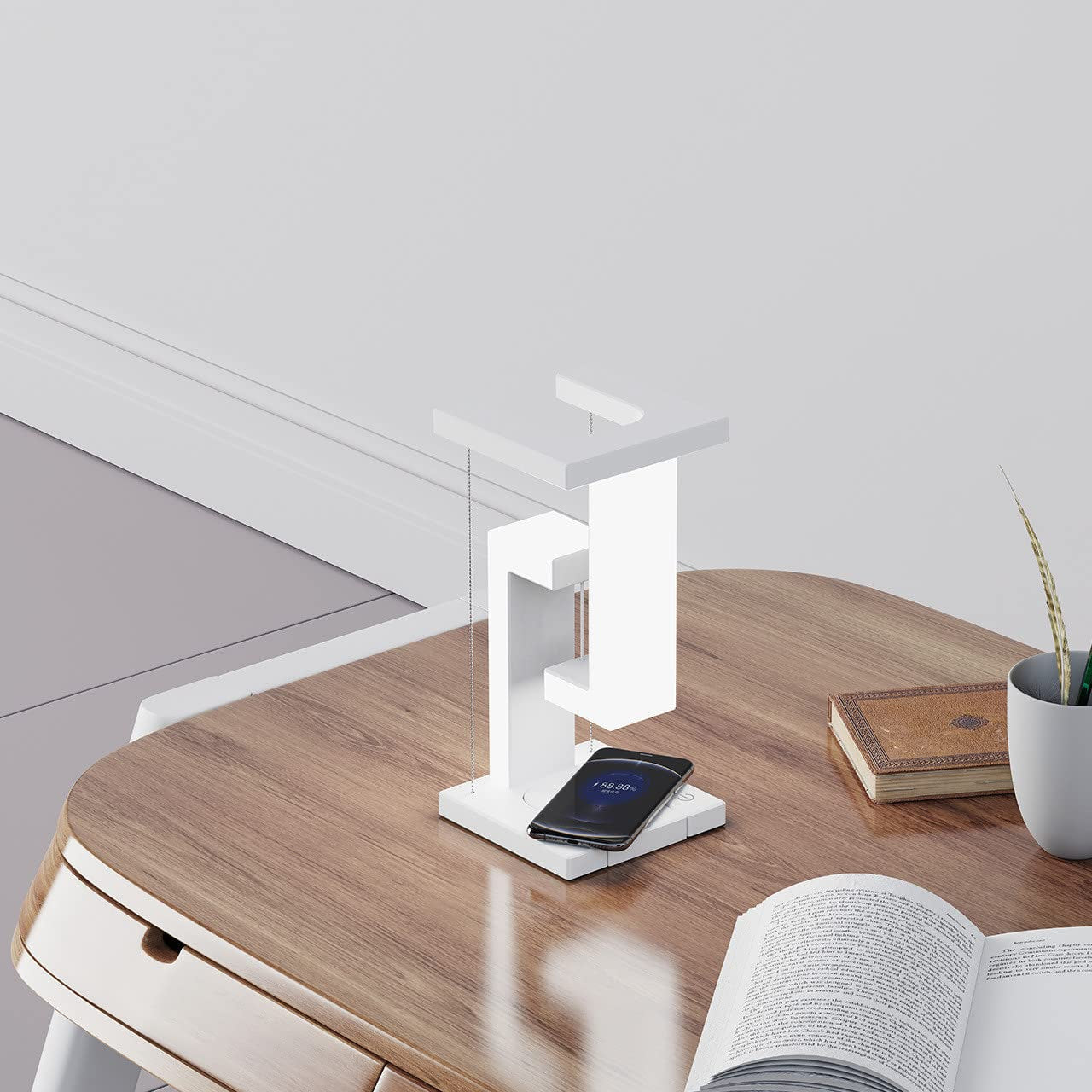 Creative Smartphone Wireless Charging Suspension Table Lamp Balance Lamp Floating For Home Bedroom acacuss