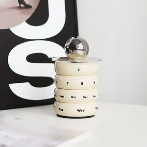 Creative Storage Tank Rotatable Calendar Desk Calendar Desktop Living Room Decoration Accessories Porch Decoration Decorations acacuss