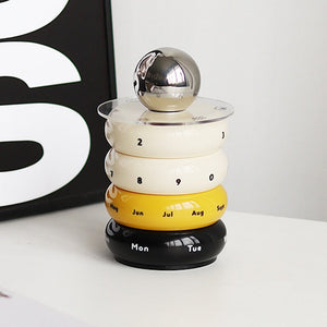 Creative Storage Tank Rotatable Calendar Desk Calendar Desktop Living Room Decoration Accessories Porch Decoration Decorations acacuss