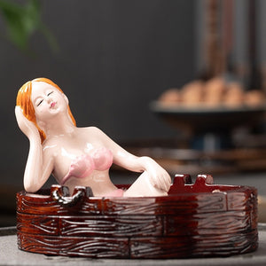 Creative Tea Pet Beauty Bath Color Changing Tea Pet Ornament Fun Art Teaware Kitchen Dining Bar Home Garden acacuss