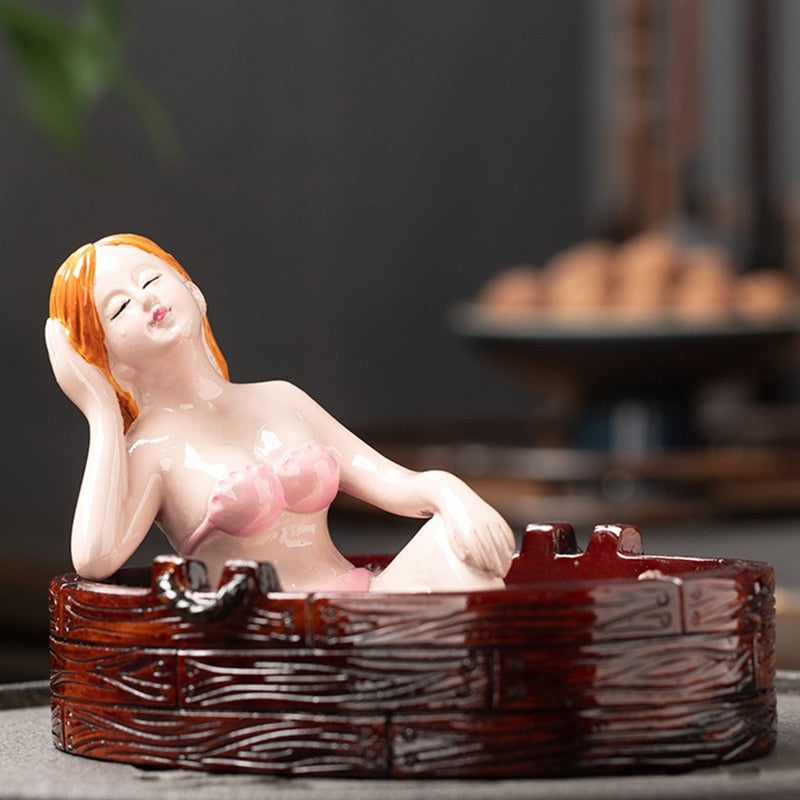 Creative Tea Pet Beauty Bath Color Changing Tea Pet Ornament Fun Art Teaware Kitchen Dining Bar Home Garden acacuss