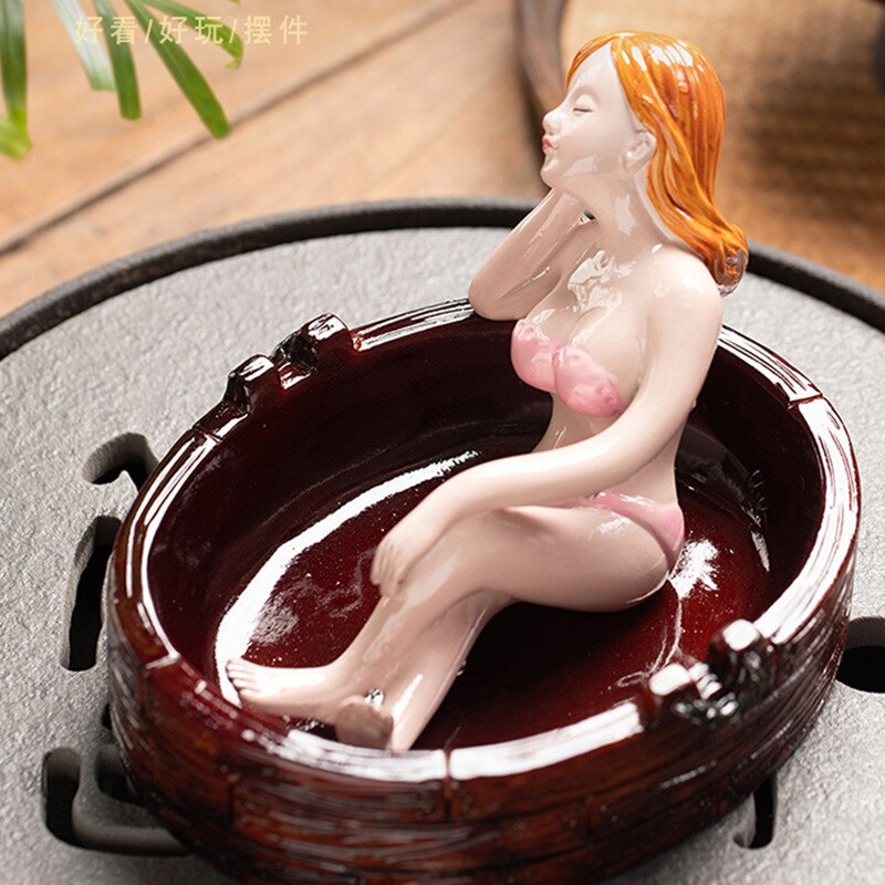 Creative Tea Pet Beauty Bath Color Changing Tea Pet Ornament Fun Art Teaware Kitchen Dining Bar Home Garden acacuss