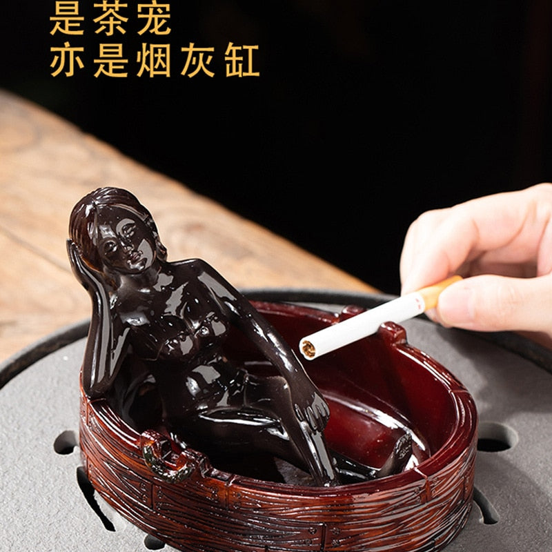 Creative Tea Pet Beauty Bath Color Changing Tea Pet Ornament Fun Art Teaware Kitchen Dining Bar Home Garden acacuss