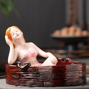 Creative Tea Pet Beauty Bath Color Changing Tea Pet Ornament Fun Art Teaware Kitchen Dining Bar Home Garden acacuss
