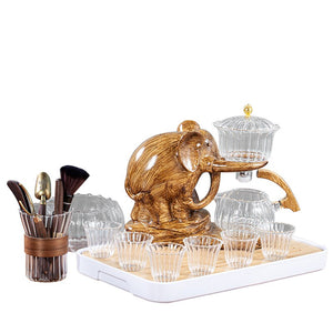 Creative Tea Set Elephant Shape Automatic Tea Set Pu'er Oolong Teapot And Cup Set Heat-resistant Glass Teapot With Base acacuss