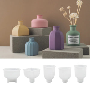 Creative Vase Silicone Mold DIY Flower Pot Craft Ornaments Making Concrete Plaster Epoxy Resin Casting Mold Gardening Decoration acacuss