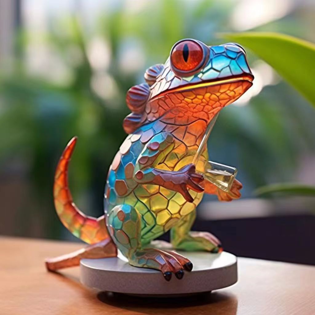 Creative Wildlife Metal Art Base Home Room Table Decorations Shark Lion Whale Animals Style Flat Decorative Alloy Ornaments acacuss