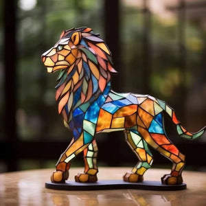 Creative Wildlife Metal Art Base Home Room Table Decorations Shark Lion Whale Animals Style Flat Decorative Alloy Ornaments acacuss