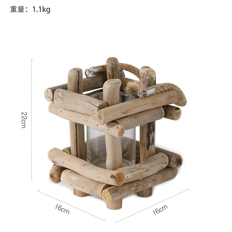 Creative Wooden Vase Decorated Solid Wood Flower Pot for Glass Hydroponic Home Decorative Vase Tabletop Home Decoration acacuss