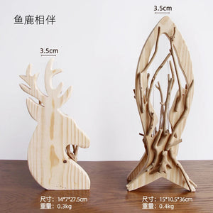 Creative Wooden Vase Decorated Solid Wood Flower Pot for Glass Hydroponic Home Decorative Vase Tabletop Home Decoration acacuss