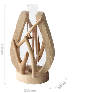 Creative Wooden Vase Decorated Solid Wood Flower Pot for Glass Hydroponic Home Decorative Vase Tabletop Home Decoration acacuss