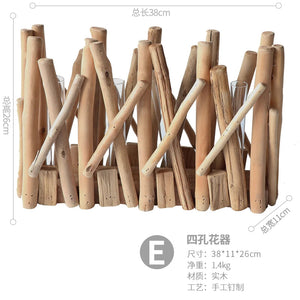 Creative Wooden Vase Decorated Solid Wood Flower Pot for Glass Hydroponic Home Decorative Vase Tabletop Home Decoration acacuss