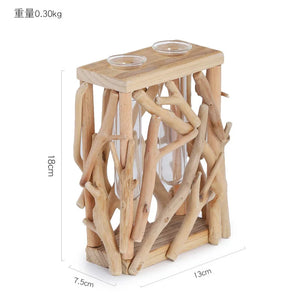 Creative Wooden Vase Decorated Solid Wood Flower Pot for Glass Hydroponic Home Decorative Vase Tabletop Home Decoration acacuss