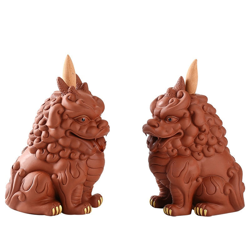 Creative backflow incense burner Sandalwood pixiu purple sand tea pet decoration boutique tea table Kung fu tea set accessories acacuss