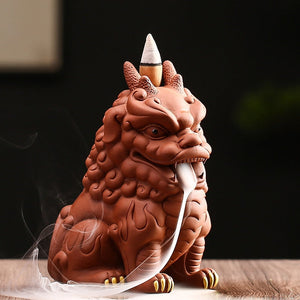 Creative backflow incense burner Sandalwood pixiu purple sand tea pet decoration boutique tea table Kung fu tea set accessories acacuss