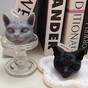 Creative halloween candle three eyes cat scented candles party decorations for events home decor accessories modern decor candle acacuss