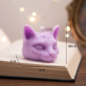 Creative halloween candle three eyes cat scented candles party decorations for events home decor accessories modern decor candle acacuss