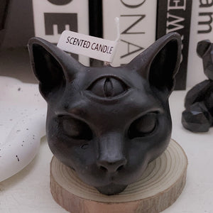 Creative halloween candle three eyes cat scented candles party decorations for events home decor accessories modern decor candle acacuss