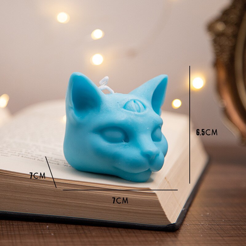 Creative halloween candle three eyes cat scented candles party decorations for events home decor accessories modern decor candle acacuss