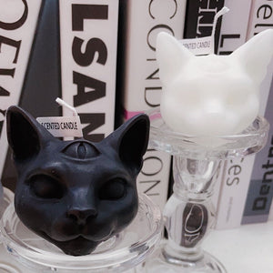 Creative halloween candle three eyes cat scented candles party decorations for events home decor accessories modern decor candle acacuss