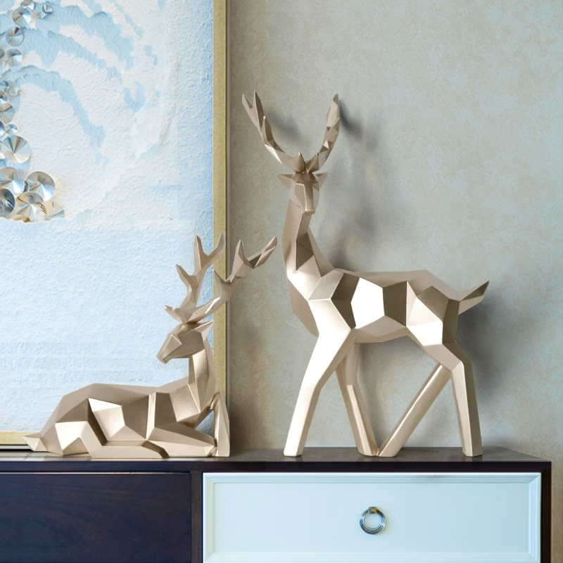 Creative lucky deer ornaments - Light luxury enamel sika deer decorations creative living room home TV cabinet wine cabinet decorations acacuss