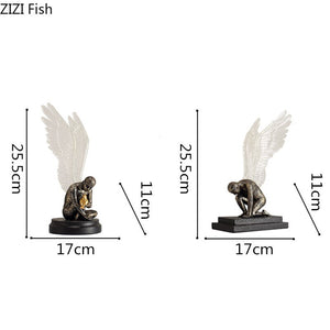 Creative resin figure statue angel Golden wings Golden bird Simulation sculpture Handicraft Home decoration accessories acacuss