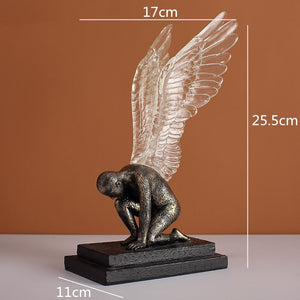 Creative resin figure statue angel Golden wings Golden bird Simulation sculpture Handicraft Home decoration accessories acacuss