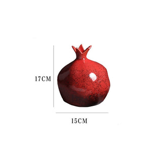 Creativity Ceramic Vase Red Pomegranate Flower Arrangement Accessories Flower Vase Decorative Ornaments Modern Home Decoration acacuss