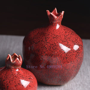 Creativity Ceramic Vase Red Pomegranate Flower Arrangement Accessories Flower Vase Decorative Ornaments Modern Home Decoration acacuss