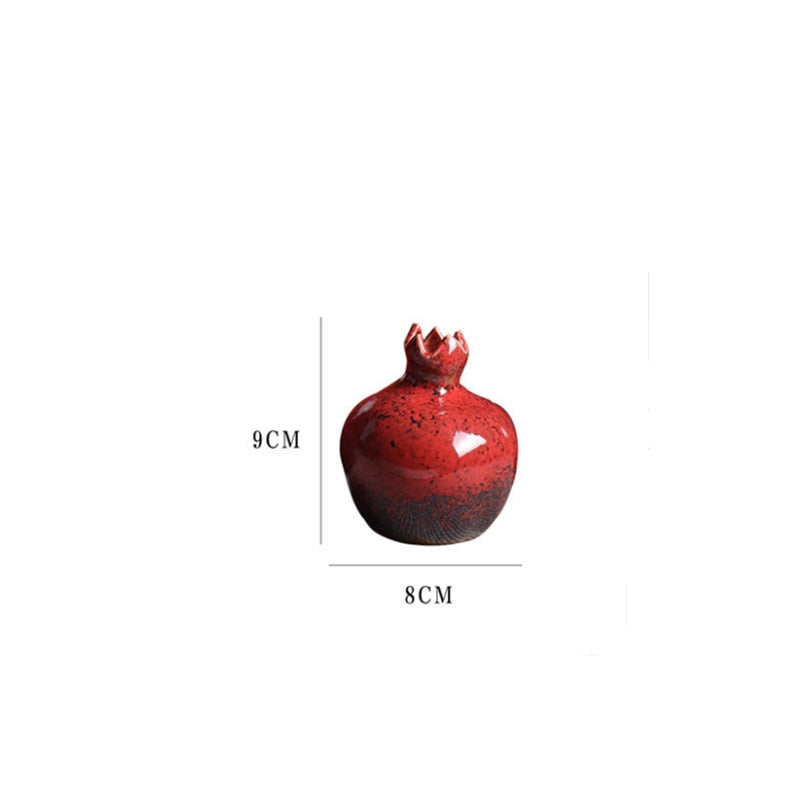 Creativity Ceramic Vase Red Pomegranate Flower Arrangement Accessories Flower Vase Decorative Ornaments Modern Home Decoration acacuss