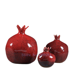 Creativity Ceramic Vase Red Pomegranate Flower Arrangement Accessories Flower Vase Decorative Ornaments Modern Home Decoration acacuss