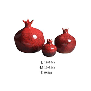 Creativity Ceramic Vase Red Pomegranate Flower Arrangement Accessories Flower Vase Decorative Ornaments Modern Home Decoration acacuss