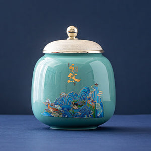 Creativity Ceramics Tea Caddy Large Candy Dried Fruit Storage Tank Portable Sealed Tea Jar Travel Tea Boxes Coffee Canister acacuss