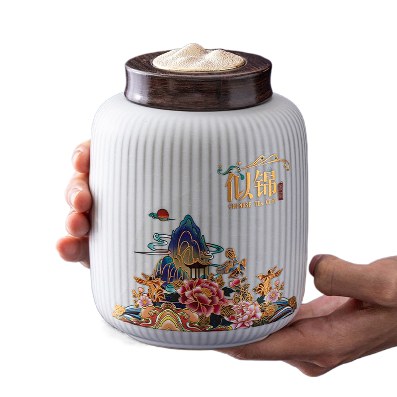 Creativity Ceramics Tea Caddy Large Candy Dried Fruit Storage Tank Portable Sealed Tea Jar Travel Tea Boxes Coffee Canister acacuss
