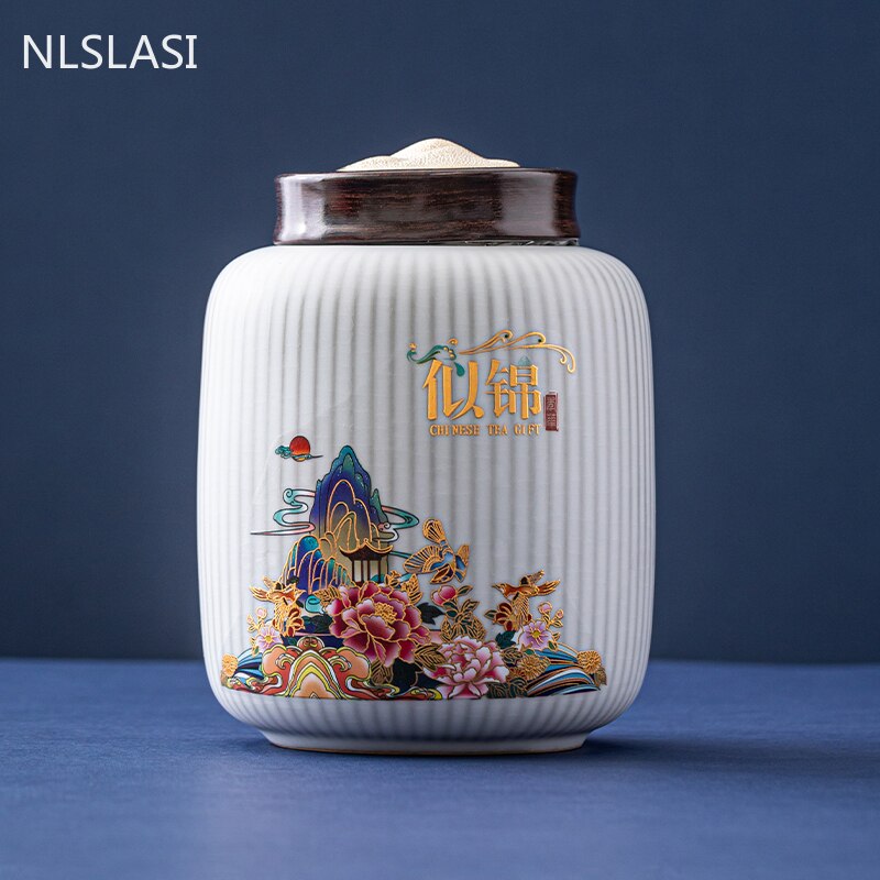 Creativity Ceramics Tea Caddy Large Candy Dried Fruit Storage Tank Portable Sealed Tea Jar Travel Tea Boxes Coffee Canister acacuss