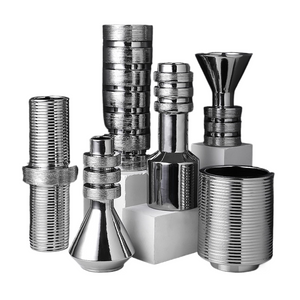 Creativity Gold Silver Screw Geometric Abstract Ceramic Handicraft Ornaments Vases Stripe Nut Home Decoration Flower Arrangement acacuss
