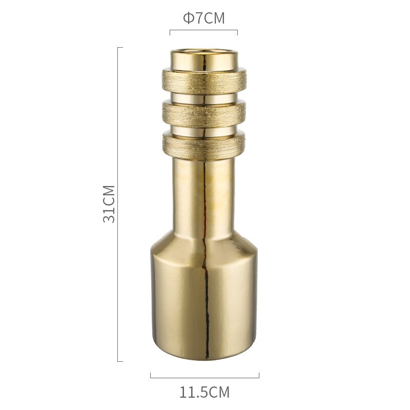 Creativity Gold Silver Screw Geometric Abstract Ceramic Handicraft Ornaments Vases Stripe Nut Home Decoration Flower Arrangement acacuss