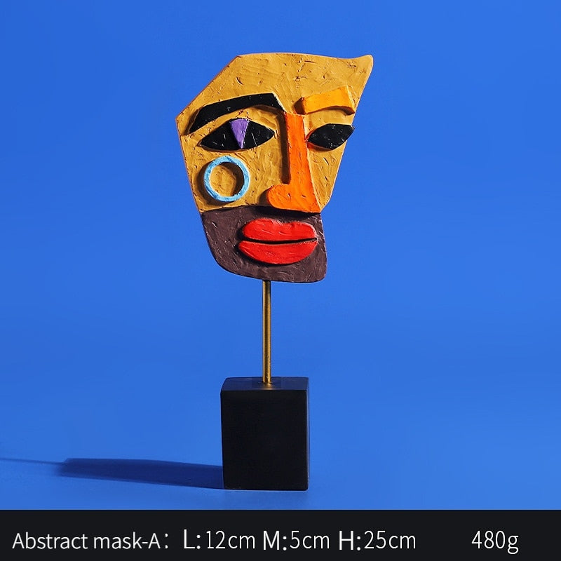 Creativity Human Face Sculpture A Family Of Three Color Abstract Art Statue Home Decoration Living Room Bedroom Bookcase Decor acacuss