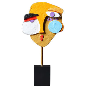 Creativity Human Face Sculpture A Family Of Three Color Abstract Art Statue Home Decoration Living Room Bedroom Bookcase Decor acacuss