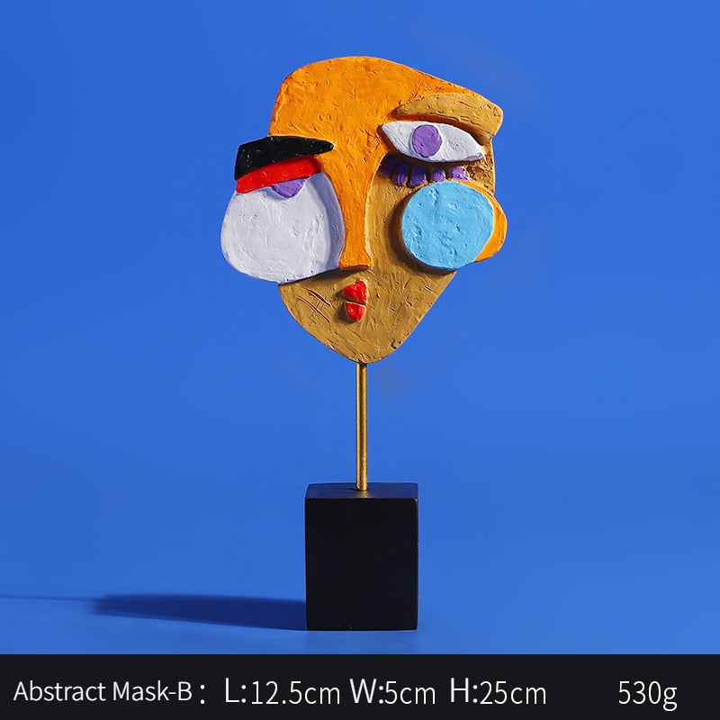 Creativity Human Face Sculpture A Family Of Three Color Abstract Art Statue Home Decoration Living Room Bedroom Bookcase Decor acacuss