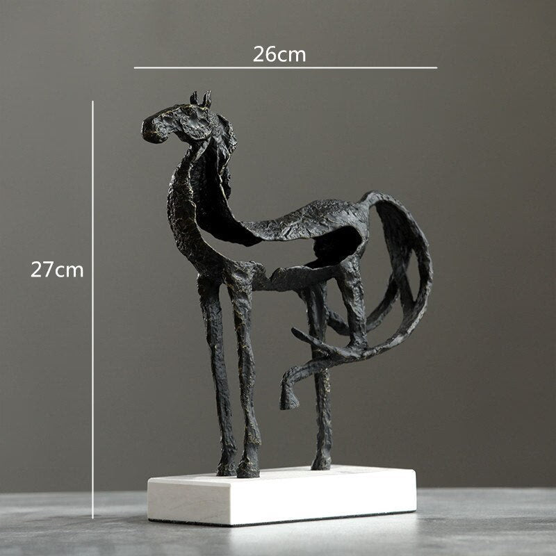 Creativity Metal Horse Handicraft Furnishings Animal Statue Hollow Out Zinc Marble Address Abstract Simulation Animal Decoration acacuss
