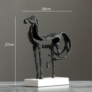 Creativity Metal Horse Handicraft Furnishings Animal Statue Hollow Out Zinc Marble Address Abstract Simulation Animal Decoration acacuss