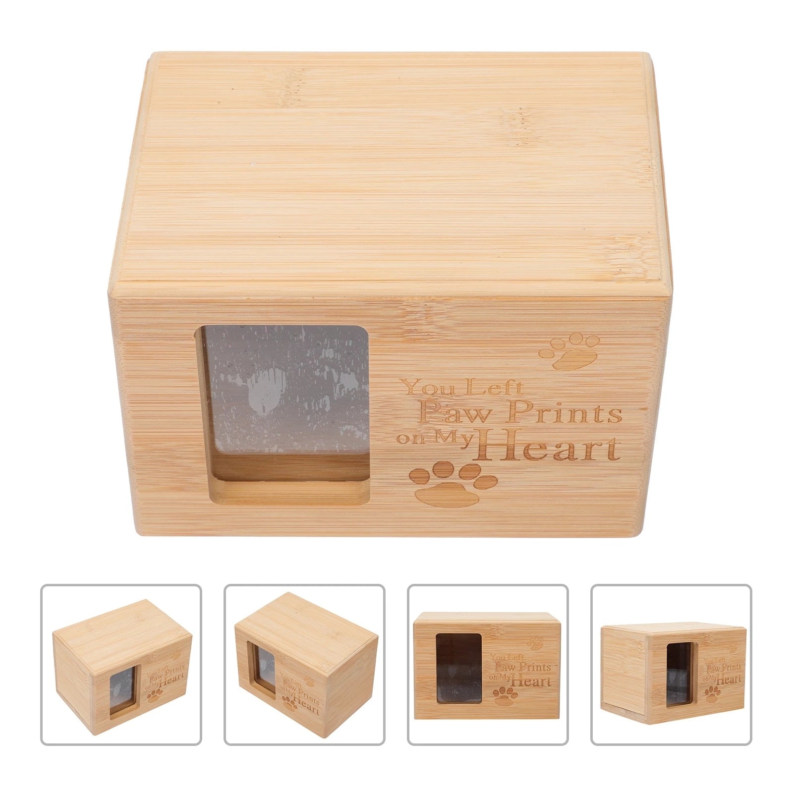 Cremation Urn Pet Cinerary Casket Wood Memorial Box Ashes Keepsake Small Animals Pet Cats Dogs Funeral Supply acacuss