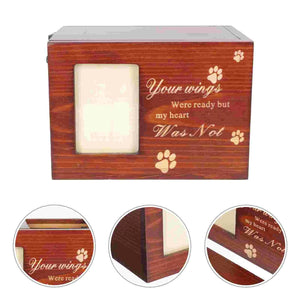 Cremation Urn Pet Cinerary Casket Wood Memorial Box Ashes Keepsake Small Animals Pet Cats Dogs Funeral Supply acacuss